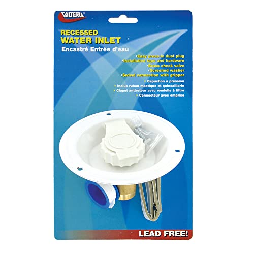 Valterra A01-0176LFVP Recessed Water Inlet – FPT, White (Carded)