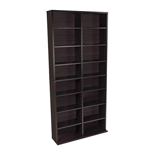 Atlantic Oskar 464 Media Storage Cabinet – Protects & Organizes Prized Music, Movie, Video Games, Toys & Dolls, Trading Cards, or Sports Memorabilia Collections, PN 38435719 in Espresso