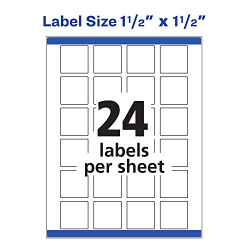 Avery Printable Blank Square Labels, 1.5″ x 1.5″, Matte White, 600 Customizable Labels (22805) | The Storepaperoomates Retail Market - Fast Affordable Shopping