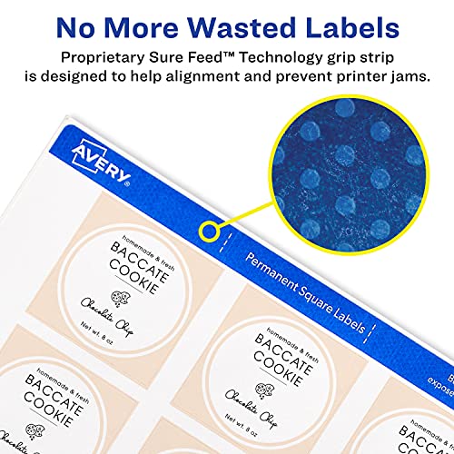 Avery Printable Blank Square Labels, 1.5″ x 1.5″, Matte White, 600 Customizable Labels (22805) | The Storepaperoomates Retail Market - Fast Affordable Shopping