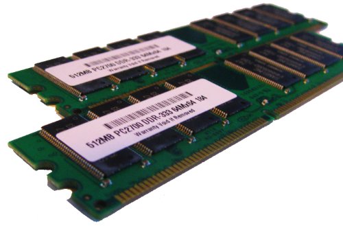 parts-quick 1GB 2 X 512MB PC2700 333MHz 184 pin DDR SDRAM Non-ECC DIMM Desktop Memory RAM for Dell Dimension 4600