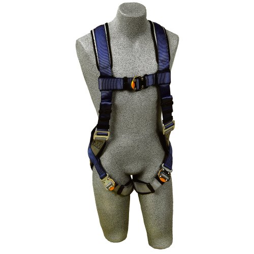 3M DBI-SALA ExoFit 1107975 Vest Style Harness, Back D-Ring, Loops For Belt, Quick-Connect Buckles, Small, Blue/Gray