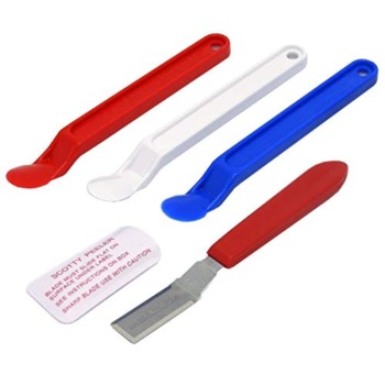 Scotty Peelers Label & Sticker Remover – 3 Plastic Red, White, Blue and 1 Metal Blade with Cover | The Storepaperoomates Retail Market - Fast Affordable Shopping