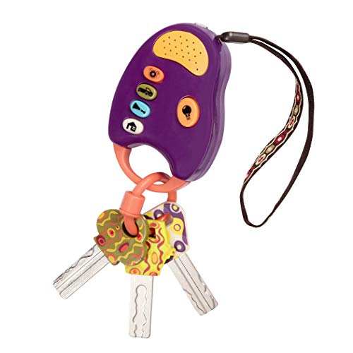 B. toys – Purple FunKeys – Toy Car Keys – Key Fob with Lights & Sounds – Interactive Baby Toy – Pretend Keys for Babies, Toddlers – 6 Months +
