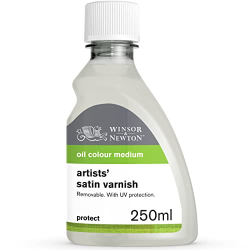 Winsor & Newton Artists’ Satin Varnish, 250 ml (8.4oz) bottle,White