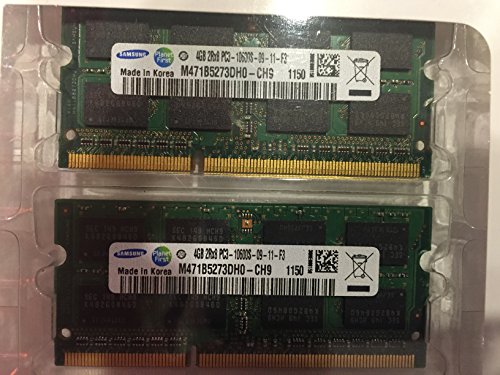 SAMSUNG 8GB kit DDR3 1333 MHz PC3 10600 (2X4GB) SODIMM Laptop Memory