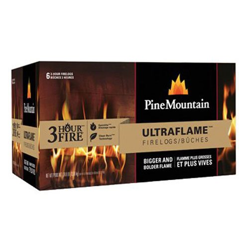 Pine Mountain 4152501351 Ultraflame Firelog, 3-Hour Burn Time, 6 Logs