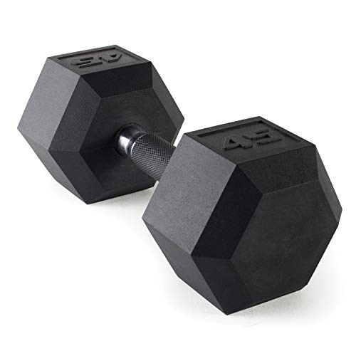 CAP Barbell Coated Dumbbell Weights with Padded Grip, 45-Pound