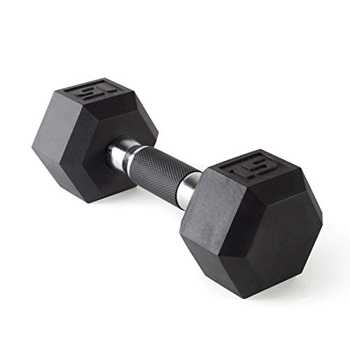CAP Barbell Coated Dumbbell Weights with Padded Grip, 15-Pound