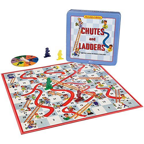 Chutes and Ladders Deluxe Board Game in Classic Nostalgia Collector’s Tin