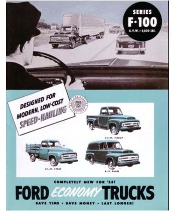 1953 Ford F100 Truck Sales Brochure Literature Book