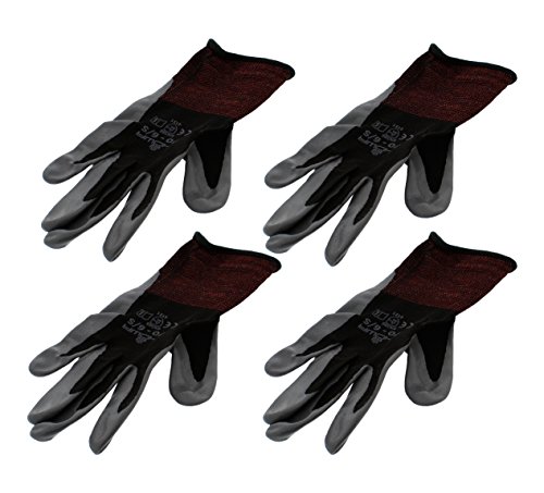 4 Pack Showa Atlas 370BLK Atlas Nitrile Tough Gloves – Small