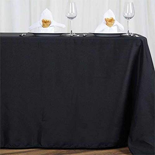 BalsaCircle 72×120-Inch Black Rectangle Polyester Tablecloth Table Cover Linens for Wedding Party Events Kitchen Dining
