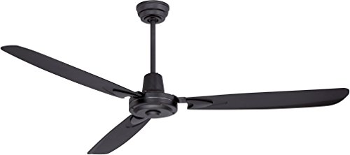 Craftmade 3 Blade Ceiling Fan Without Light VE58FB3 Velocity Black 58 Inch and Wall Control