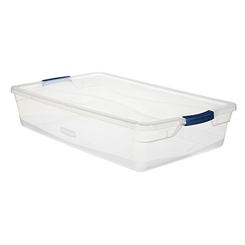 Rubbermaid Clever Store 3Q2900Clmcb Latching Storage Container, 41-Quart, Clear