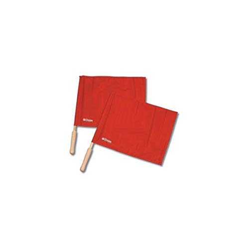 Tandem Sport Red Linesman Solid Flag with Wooden Handle (Set of 2)