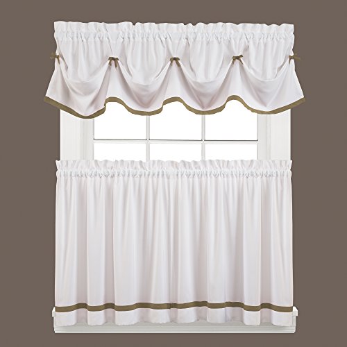 SKL Home by Saturday Knight Ltd. Kate Curtain Tier Pair, Taupe, 57 inches x 24 inches | The Storepaperoomates Retail Market - Fast Affordable Shopping