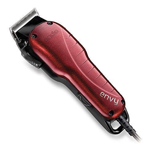 Andis 66215 Professional Envy Hair Clipper – High-Speed Adjustable Carbon-Steel Blade with Powerful Motor, 7200 Cutting Strokes Per Minute, Hanger Loop with Balanced Clipper “Red & Black