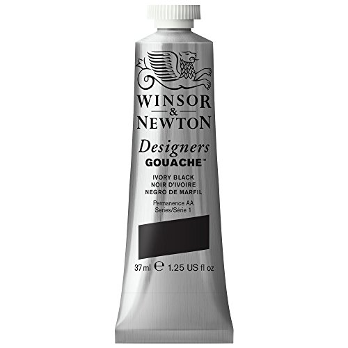 Winsor & Newton Designer’s Gouache, 37 ml (1.25oz) tube, Ivory Black