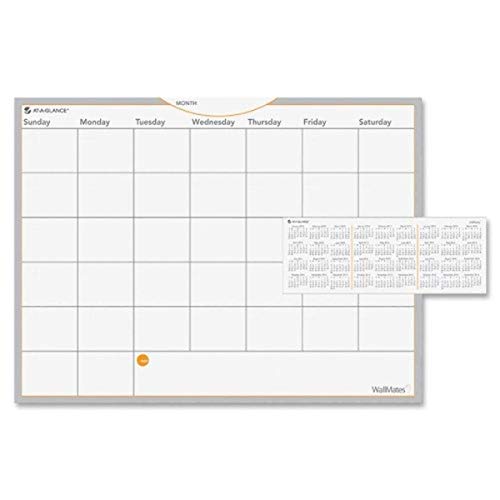AT-A-GLANCE AW502028 WallMates Self-Adhesive Dry Erase Monthly Planning Surface, 24 x 18