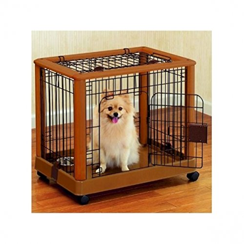 Hardwood Mobile Pet Crate Size: Small