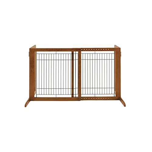 Richell Richell 27 Inch Wide Freestanding Pet Gate, Brown, Wood, S