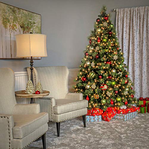 National Tree Company ‘Feel Real’ Pre-lit Artificial Christmas Tree | Includes Pre-strung White Lights | Flocked with Cones | Carolina Pine – 6.5 ft | The Storepaperoomates Retail Market - Fast Affordable Shopping