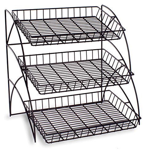 3-Tiered Wire Shelving Display Rack for Tabletop Use – Black