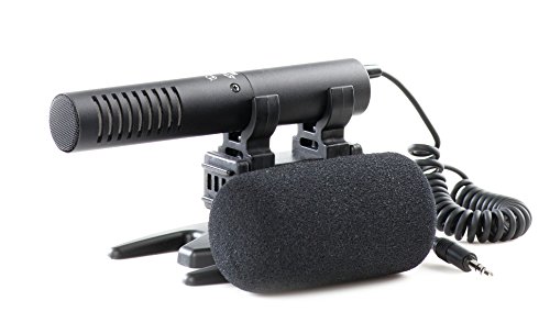 Azden SMX-20 Compact High-Performance Directional Stereo mic with Stereo Mini-Plug Output Cable, windscreen and Shock-Mount Holder