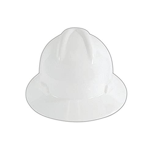 MSA 475369 V-Gard Slotted Protective Hard Hats with Fas-Trac Suspension, Standard, White, Standard