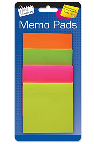 Just Stationery 5927 75 mm Sticky Memo Pads – Pack of 4