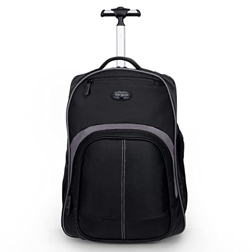 Targus Compact Rolling Backpack for Business, College Student and Travel Commuter Wheeled Bag, Durable Material, Tablet Pocket, Removable Laptop Protective Sleeve for 16-Inch Laptop, Black (TSB750US)