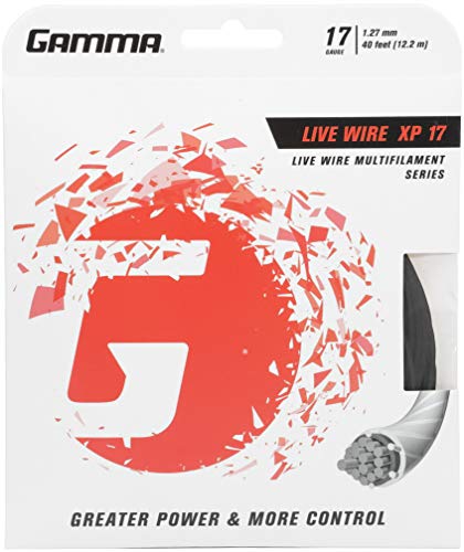 Gamma Sports Live Wire XP Tennis String, Black, 17g
