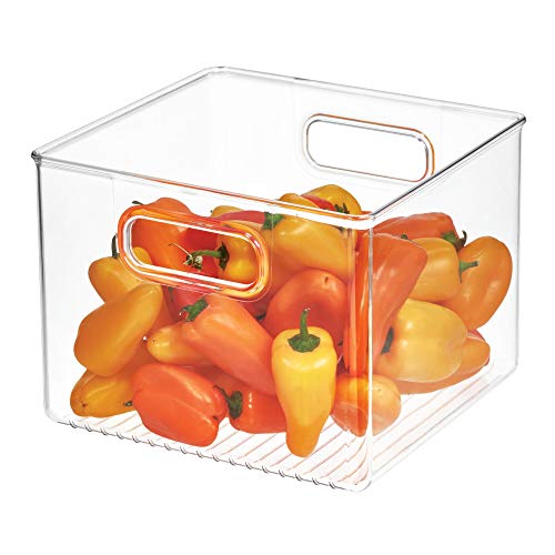 iDesign Recycled Plastic Pantry and Kitchen Storage, Freezer and Fridge Organizer Bin with Easy Grip Handles – 8” x 8” x 6”, Clear | The Storepaperoomates Retail Market - Fast Affordable Shopping