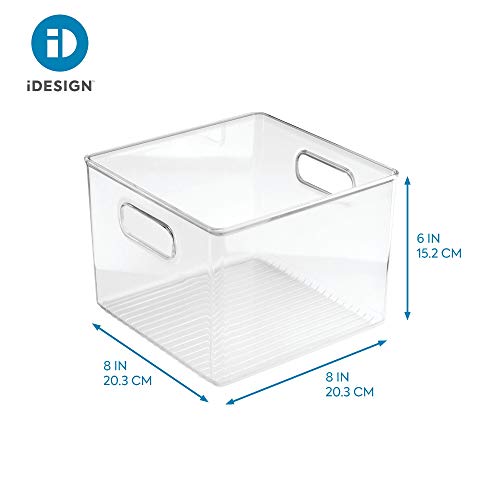 iDesign Recycled Plastic Pantry and Kitchen Storage, Freezer and Fridge Organizer Bin with Easy Grip Handles – 8” x 8” x 6”, Clear | The Storepaperoomates Retail Market - Fast Affordable Shopping