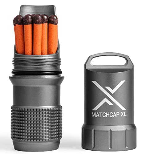 EXOTAC – MATCHCAP XL Waterproof Camping Match Kit Holder with Integrated Striker in Trapped Blister