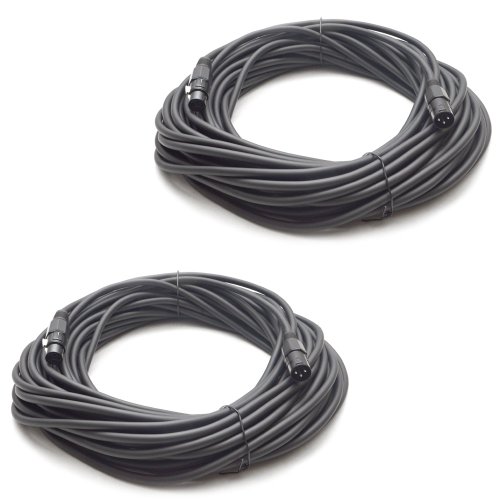 Seismic Audio – Set of 2 (2) 75 Feet DJ/PA XLR Microphone Cables – Mic Cable – Stage or Studio use