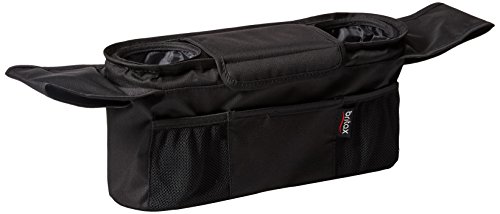 Britax Stroller Organizer with Insulated Cup Holders | Large Center Compartment with Magnetic Closure + 3 Outer Pockets + Folds with Stroller, No Removal Needed Black