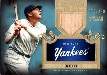 2011 Topps Tier One Relics #TSR16 Babe Ruth Game Used Bat Baseball Card – Only 399 made!