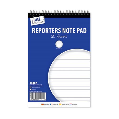 Just Stationery 160 Pages/80 Sheets Reporter Notepad