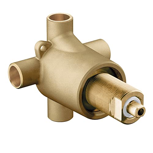 Moen 3360 M-Dura Showering Brass Three-Function Shower Transfer Valve 1/2-Inch CC Connections, N/A or Unfinished, Pack of 1