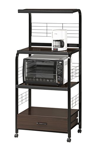 Crown Mark Kitchen Shelf with casters, Black