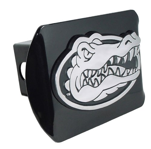 University of Florida Gator Head Emblem on Black Metal Hitch Cover