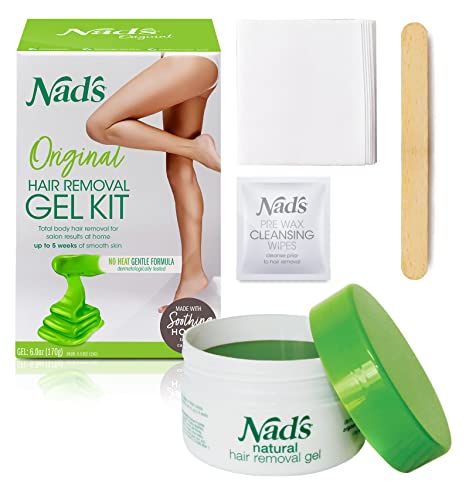 Nad’s Wax Kit Gel, Wax Hair Removal For Women, Body+Face Wax, 6 Ounce