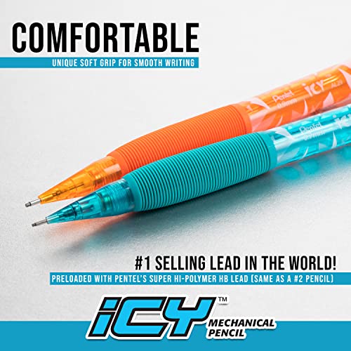 Pentel ICY Razzle-Dazzle Mechanical Pencil, 0.7mm, Assorted Barrels, Color May Vary, Pack of 12 (AL27RDBP12M) | The Storepaperoomates Retail Market - Fast Affordable Shopping