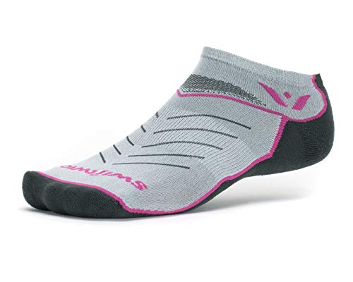 Swiftwick- VIBE ZERO Trail & Road Running Socks, No-Show (Pink, Medium)