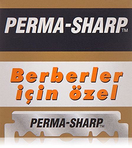 100 Perma-Sharp Straight Edge Razor Blades for use in Professional Barber Razors