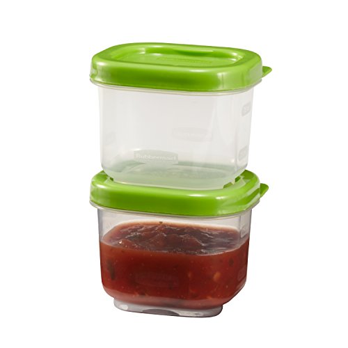 Rubbermaid Lunch Blox Sauce Containers, 3 Ounce, Green, Pack of 2