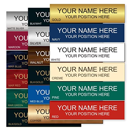 Lasercrafting Office Desk Name Plate or Wall / Door Sign – 2×8 or 2×10 – Laser Engraved Sign – CUSTOMIZE. Holder/bracket available. Choose colors and fonts. Great gift idea.