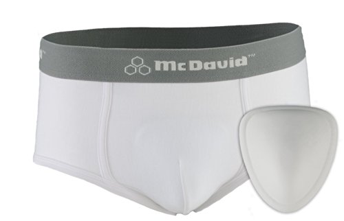 McDavid 9130 Classic Youth Brief with Soft Foam Cup (White, Large)